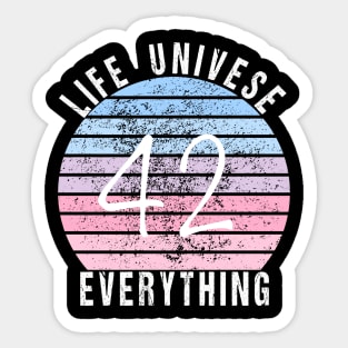 Retro 42 Answer To Life Universe And Everything Magic Number Sticker